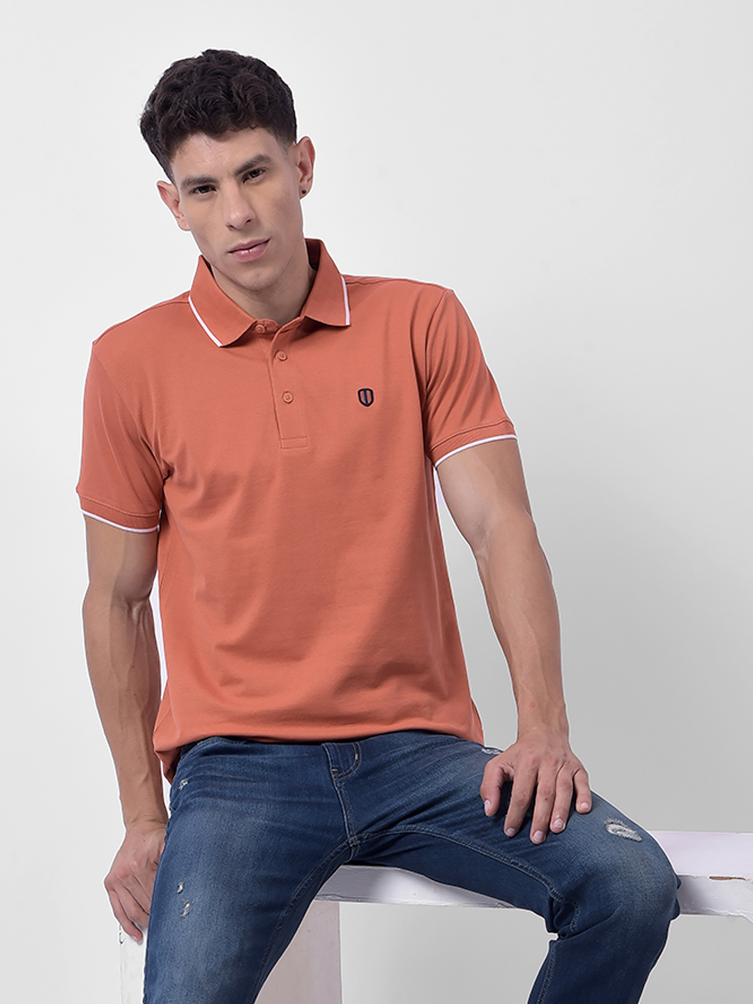 Numero Uno Men Rust Orange Polo T-Shirt